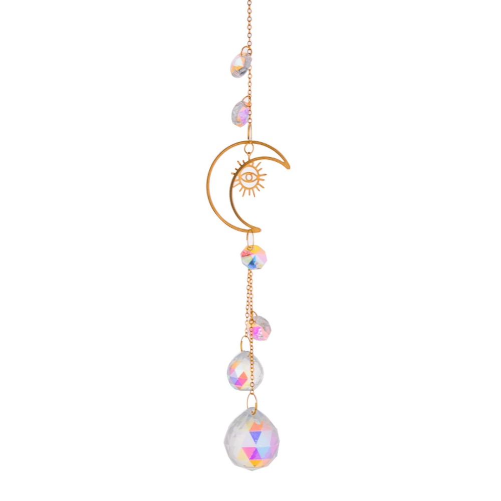 Suncatcher 黃銅 符號 水晶 風鈴 太陽捕手 空氣鳳梨 陽光 捕夢網 窗戶裝飾 吊墜 房間裝飾 居家裝飾 水晶-規格圖8
