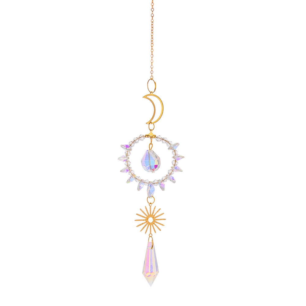 Suncatcher 黃銅 符號 水晶 風鈴 太陽捕手 空氣鳳梨 陽光 捕夢網 窗戶裝飾 吊墜 房間裝飾 居家裝飾 水晶-規格圖8