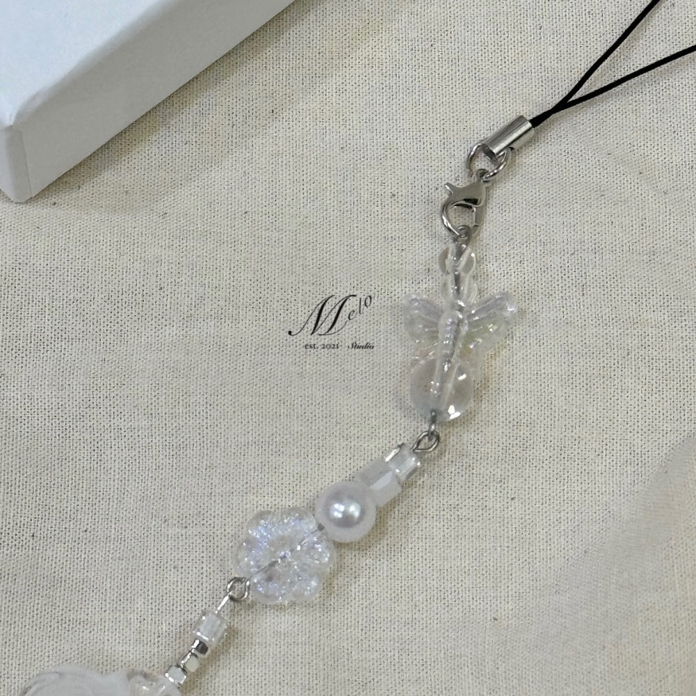 透明y2k感花花小珠可愛吊飾-規格圖9