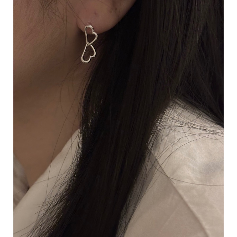 𝓶𝓮𝓵𝓸𝓼𝓮𝓵𝓮𝓬𝓽 ღ韓國預購 925silver純銀愛心翅膀耳環-細節圖2