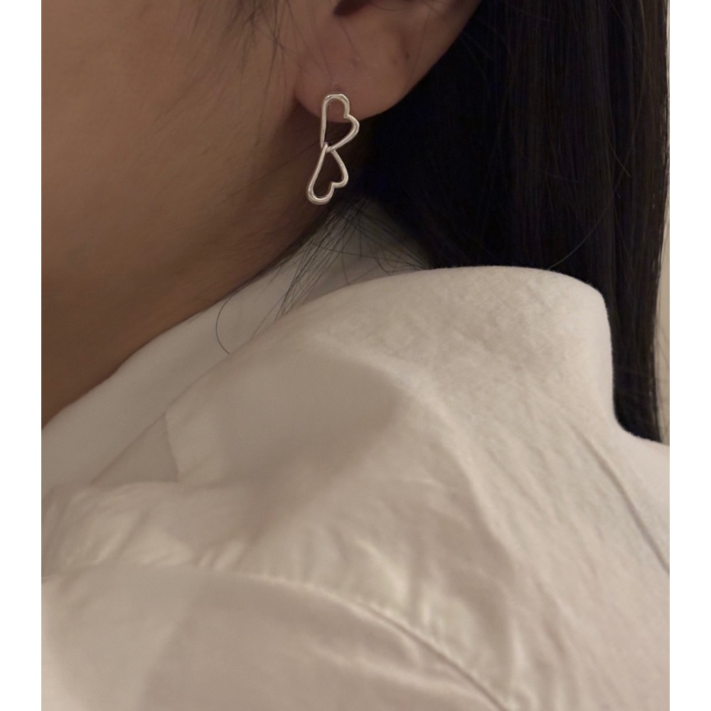 𝓶𝓮𝓵𝓸𝓼𝓮𝓵𝓮𝓬𝓽 ღ韓國預購 925silver純銀愛心翅膀耳環-細節圖3