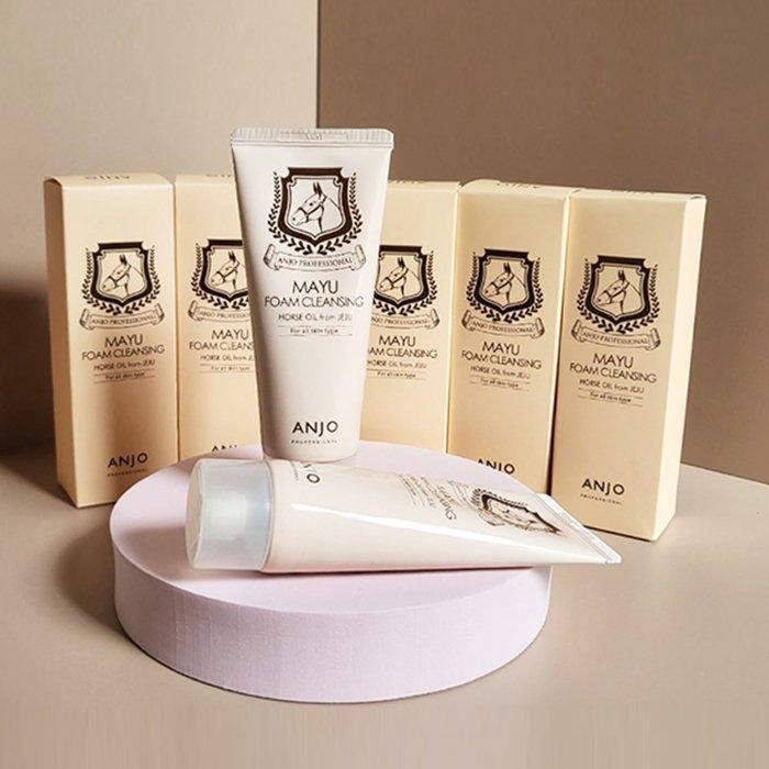韓國 ANJO 濟州馬油潤護淨透洗面乳 100ml 深層清潔 溫和不刺激-PQ美妝-細節圖2