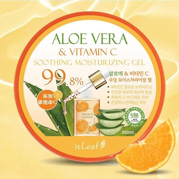 韓國 isLeaf 蘆薈保濕凝凍 300ml 玫瑰/玻尿酸/維他命C 蘆薈膠 凝膠 曬後調理-PQ美妝-細節圖3