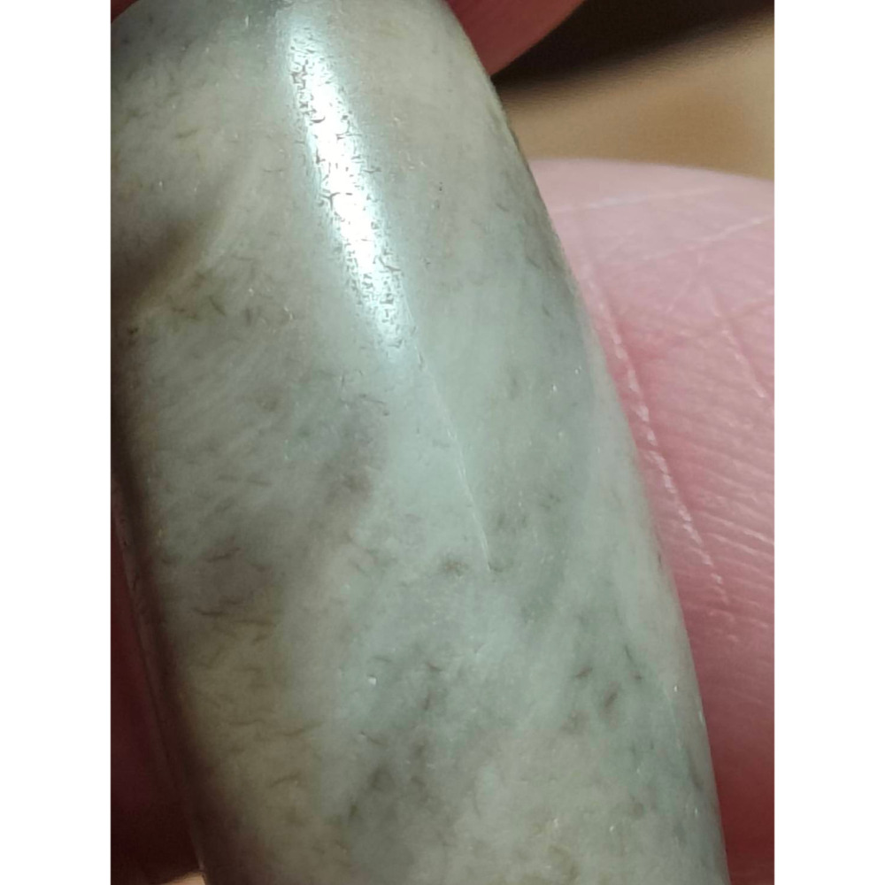 ㊙㊖⋩老山腳⋨㊖㊙藏區回流真品/灰皮老料特殊金剛三眼天珠/ Dzi047 灰皮風化漂亮，歡迎有綠人請供!!-細節圖6