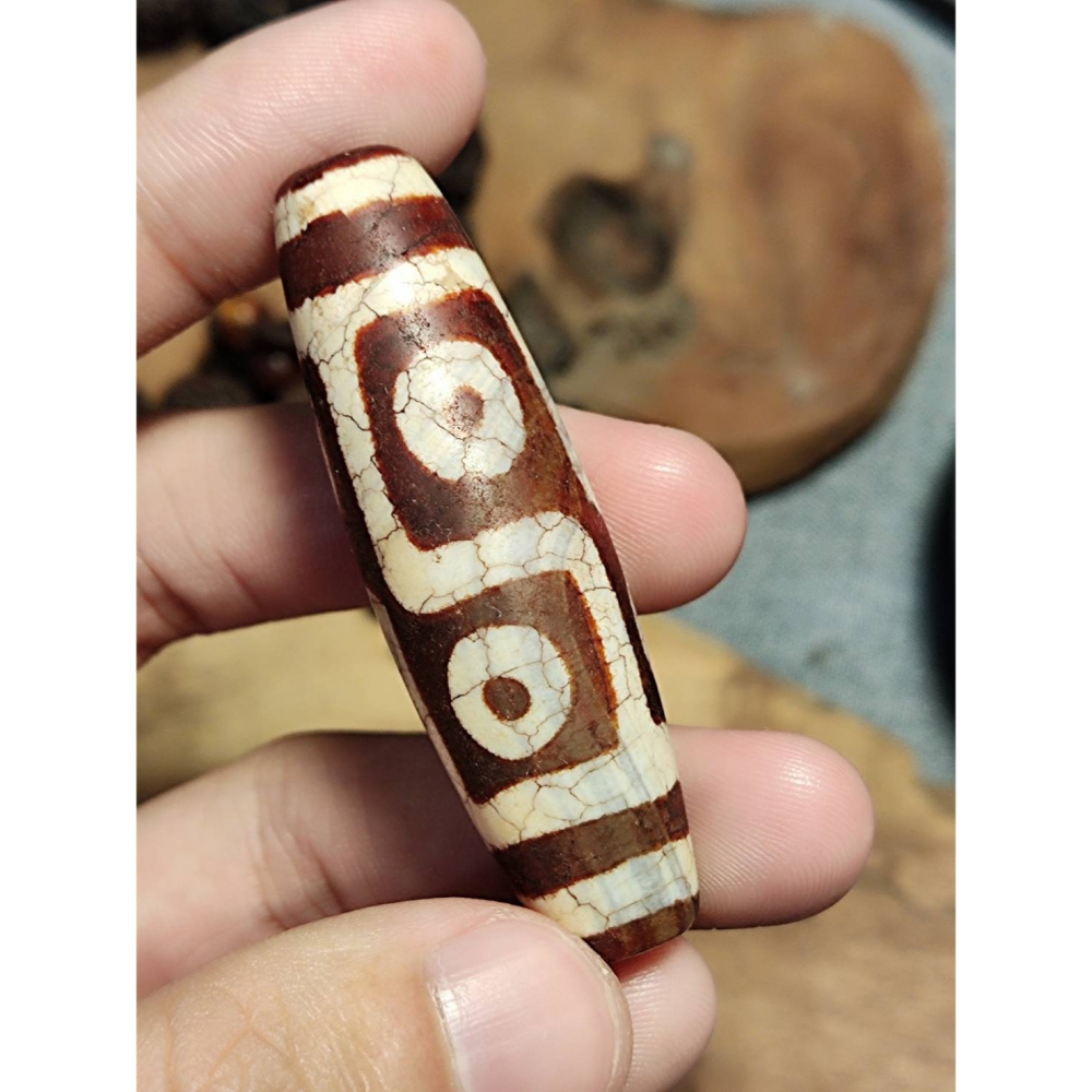 老山腳 火供六眼天珠 yzi394-細節圖2