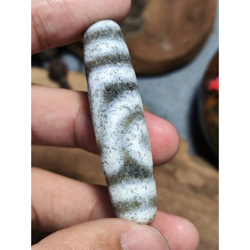 老山腳 藏區回流地埋三眼天珠 yzi401-細節圖5