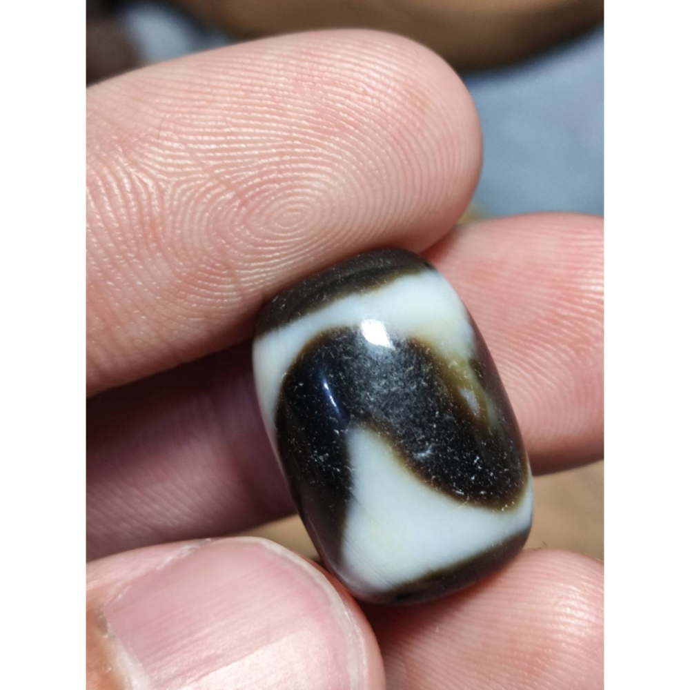 老山腳 藏區回流早期虎牙天珠 yzi403-細節圖2