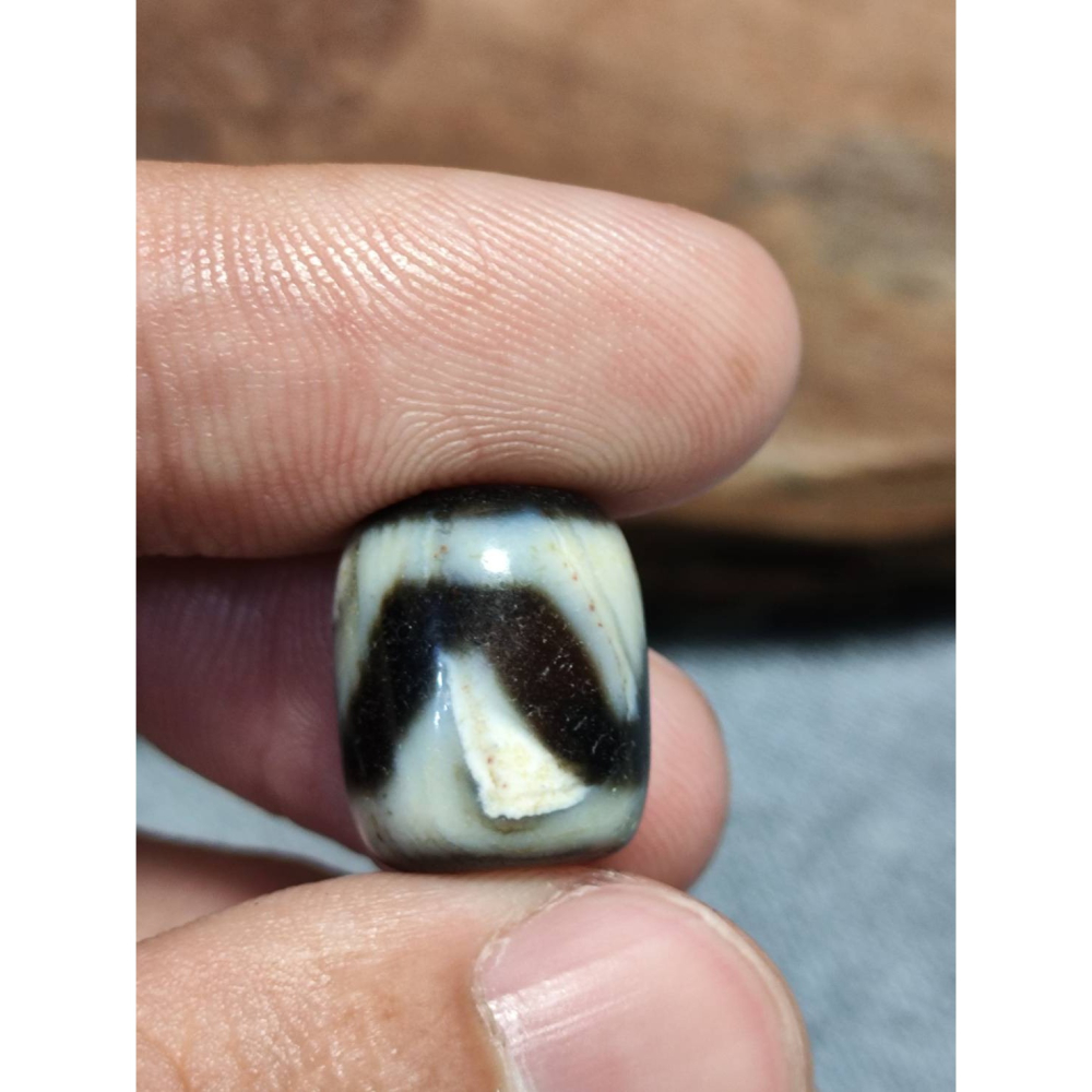 老山腳 藏區回流早期虎牙天珠 yzi404-細節圖5