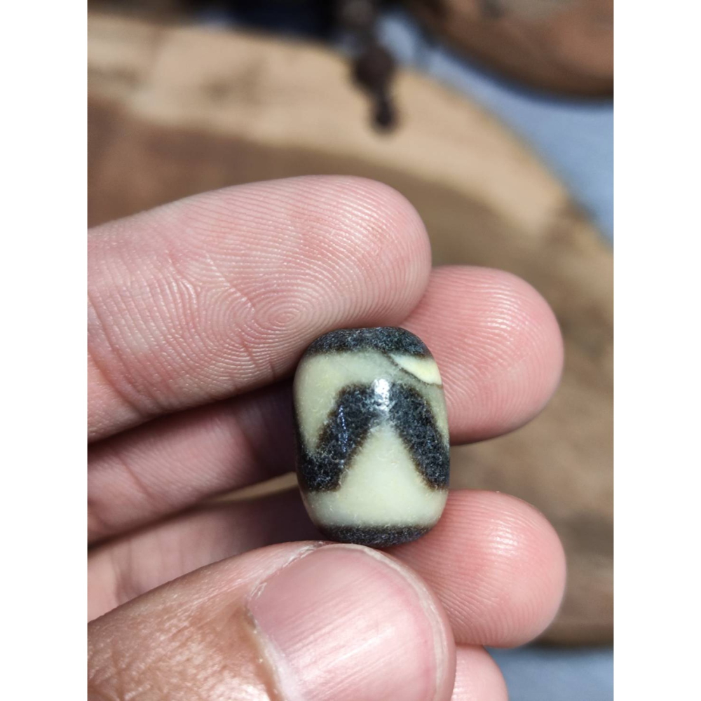 老山腳 藏區回流早期虎牙天珠 yzi406-細節圖3