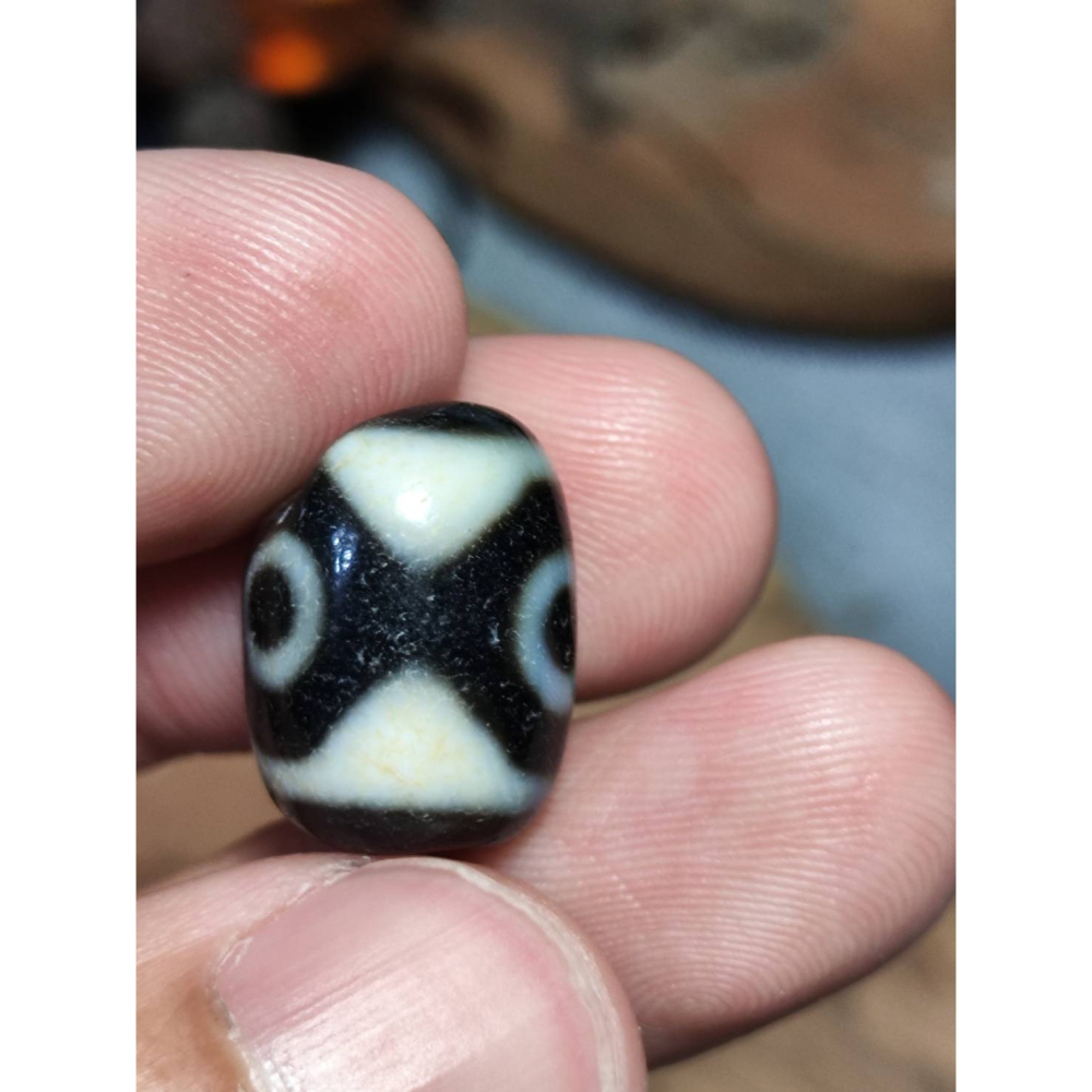老山腳 藏區回流早期三眼天珠 yzi407-細節圖2