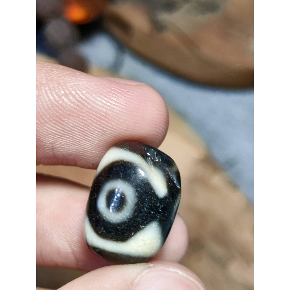 老山腳 藏區回流早期三眼天珠 yzi407-細節圖4