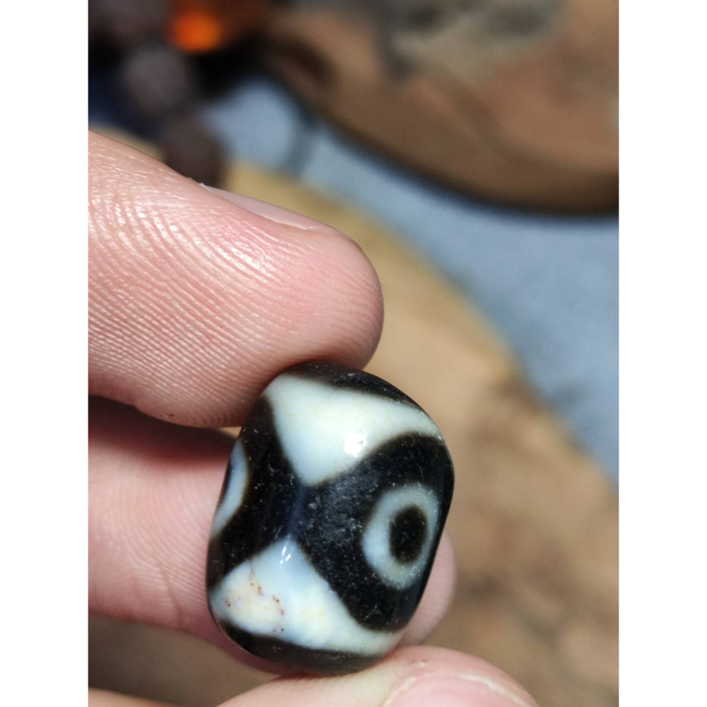 老山腳 藏區回流早期三眼天珠 yzi407-細節圖5