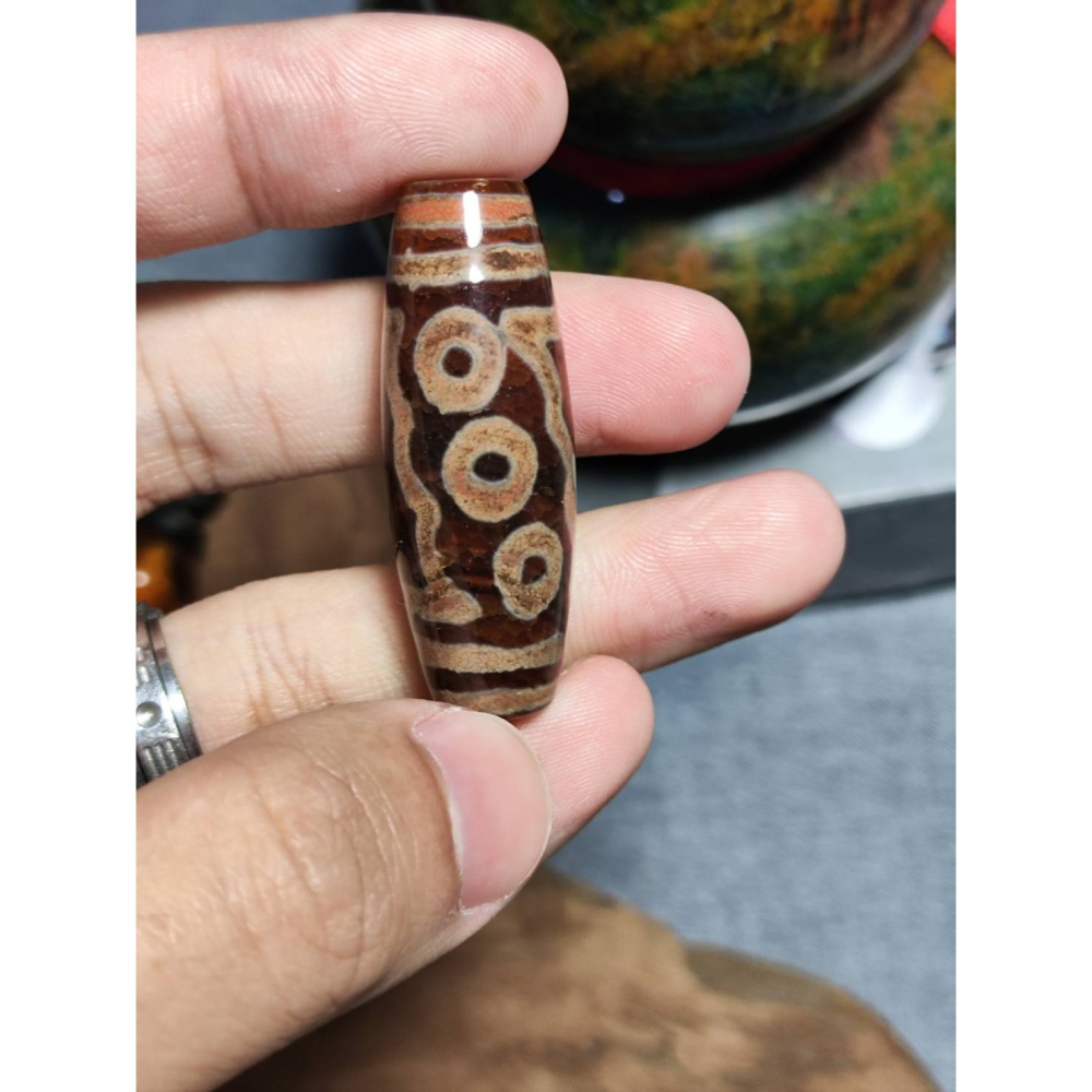 老山腳龍鱗特殊天地三眼天珠yzi429 - 老山腳天珠Dzi beads - iOPEN Mall