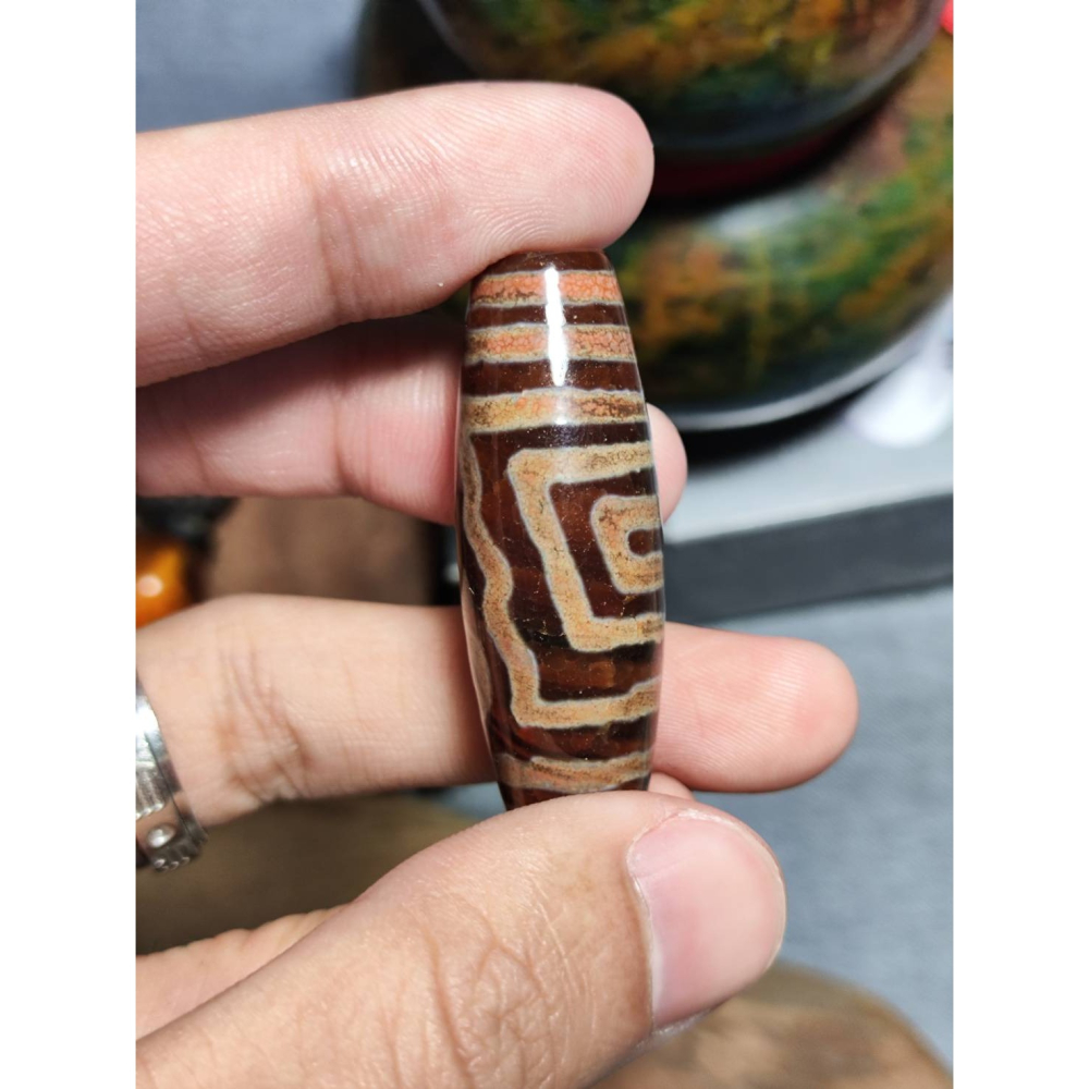 老山腳龍鱗特殊天地三眼天珠yzi429 - 老山腳天珠Dzi beads - iOPEN Mall