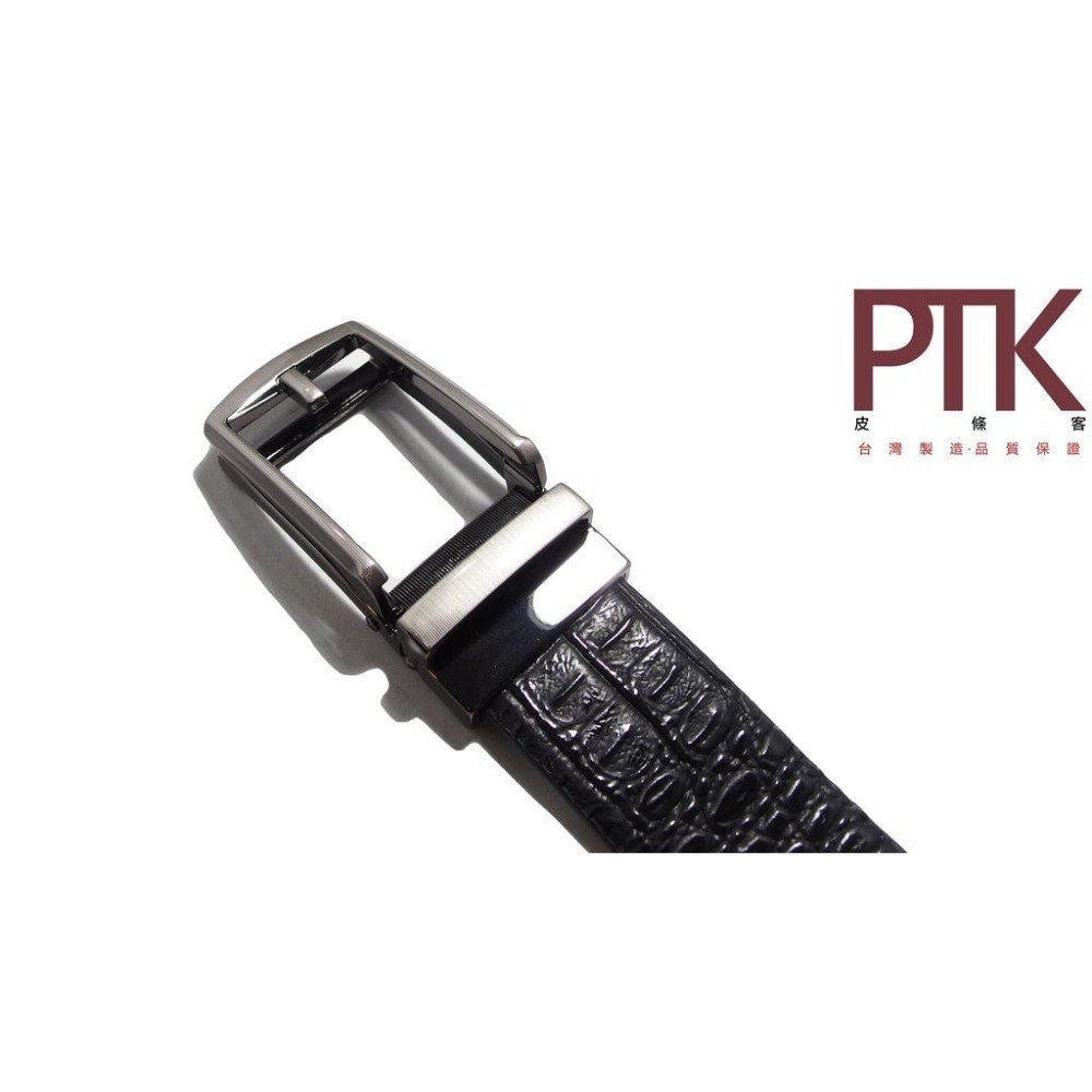 掀蓋式二層牛皮自動皮帶G490-1【PTK皮條客】-細節圖3