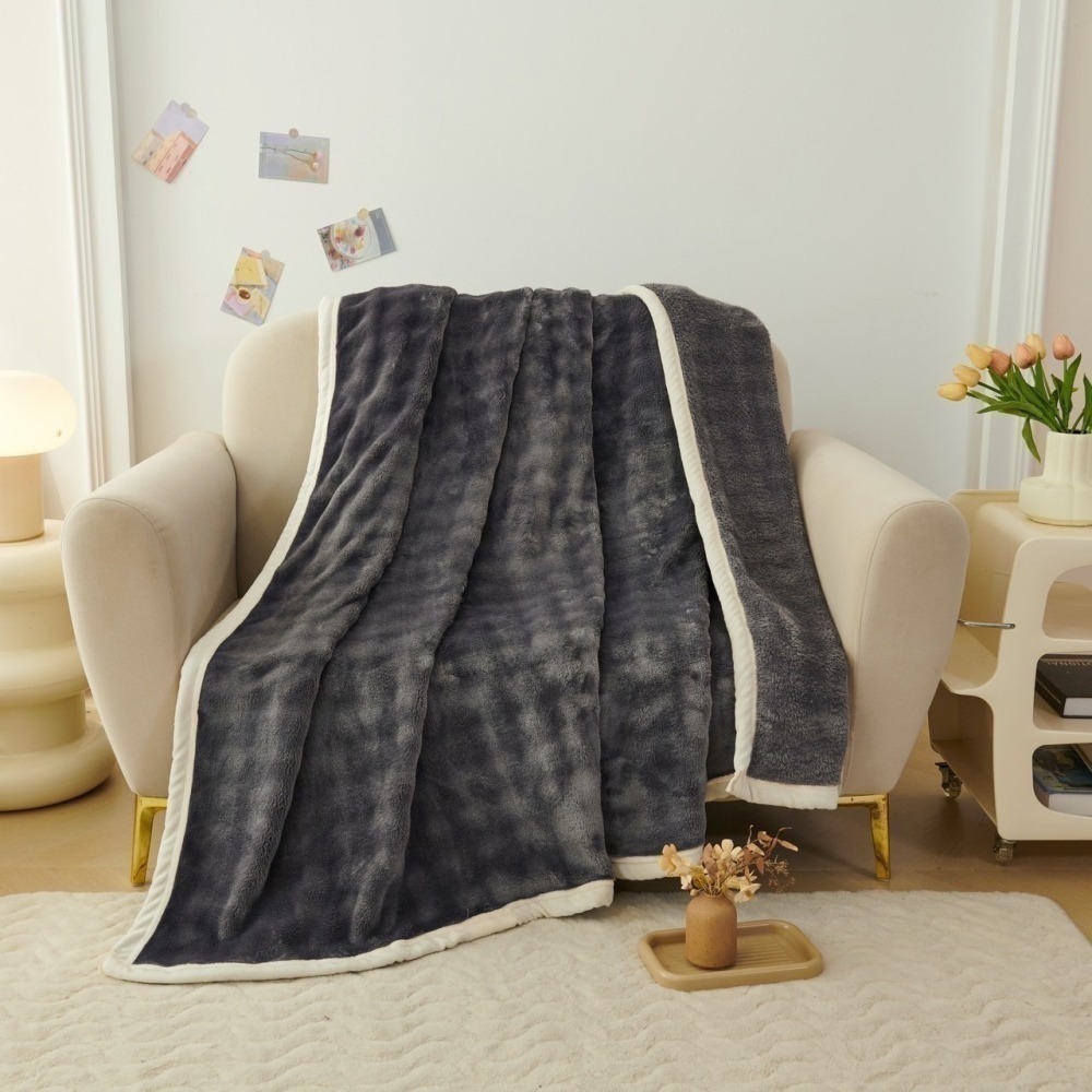 【台灣現貨】Crocodile高克重泡泡兔毛毯-細節圖4