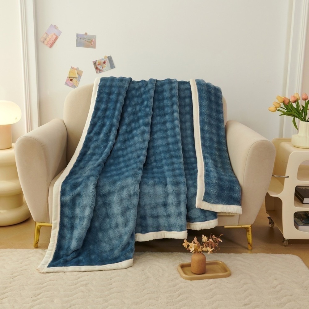 【台灣現貨】Crocodile高克重泡泡兔毛毯-細節圖5