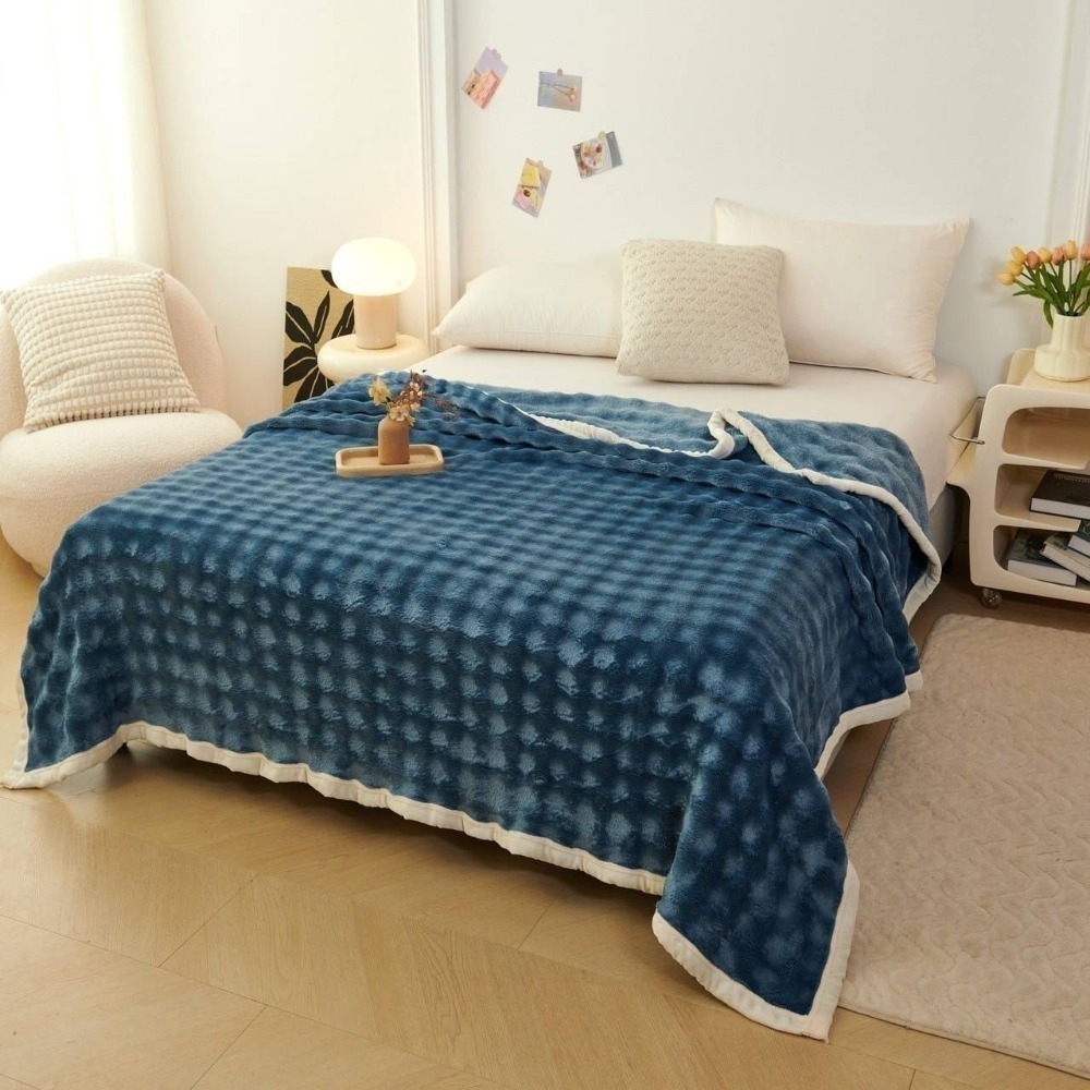 【台灣現貨】Crocodile高克重泡泡兔毛毯-細節圖10