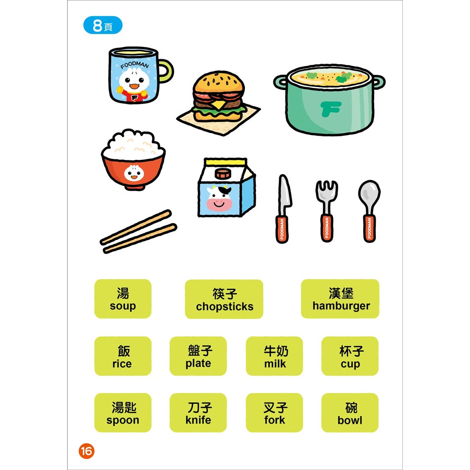 風車．FOOD超人益智遊戲貼紙書－英文ABC-細節圖4