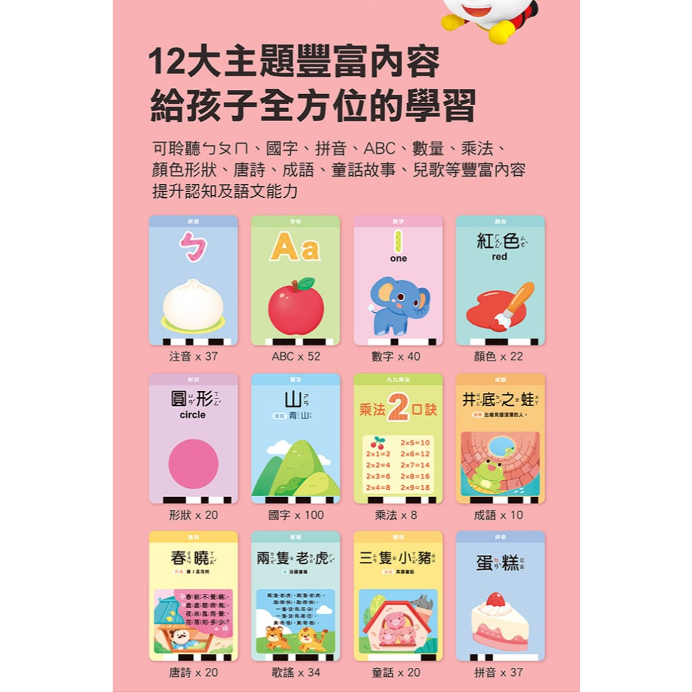 風車．FOOD超人－幼兒學習讀卡機 (學習ㄅㄆㄇ、ABC、123、唐詩、成語、童話、兒歌）-細節圖7