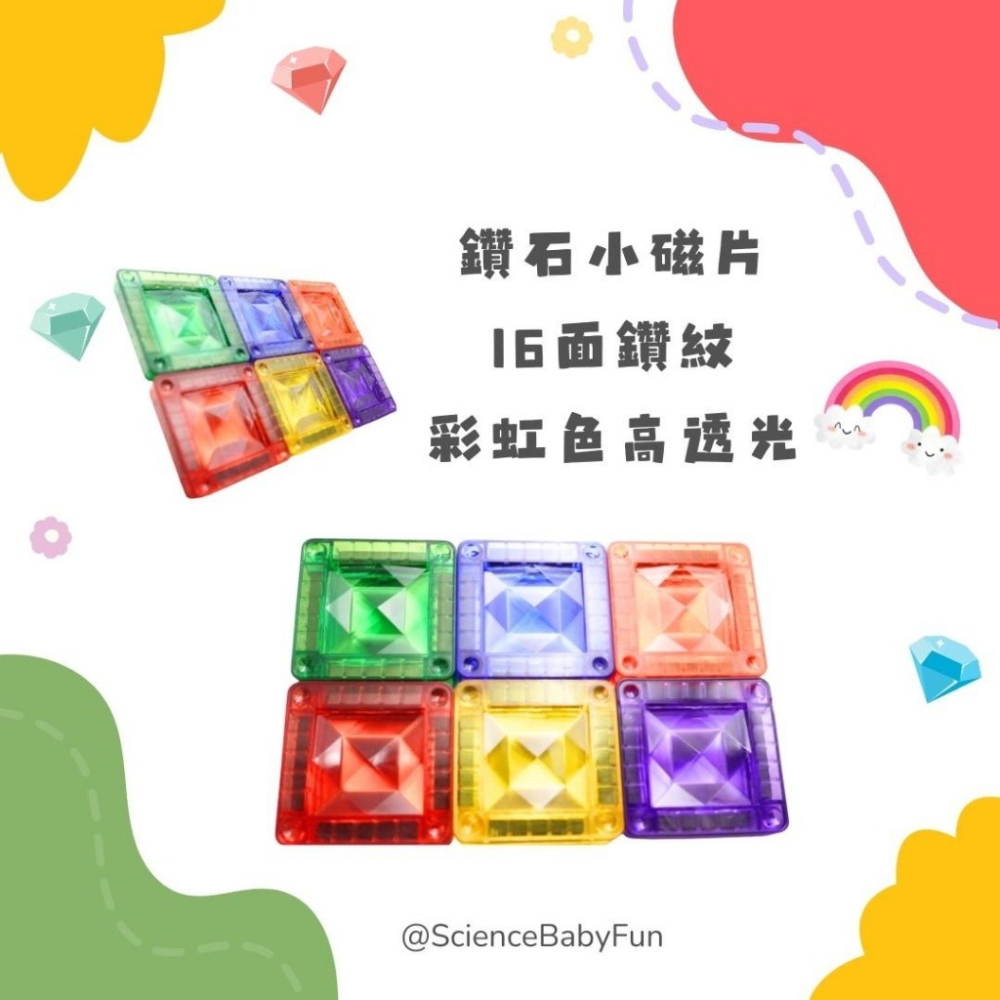 Science Baby．鑽石小磁片42片 磁力片-細節圖2
