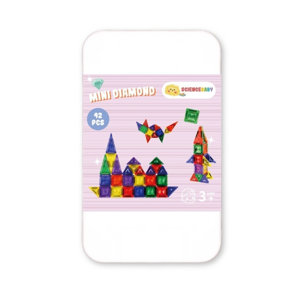 Science Baby．鑽石小磁片42片 磁力片-細節圖6