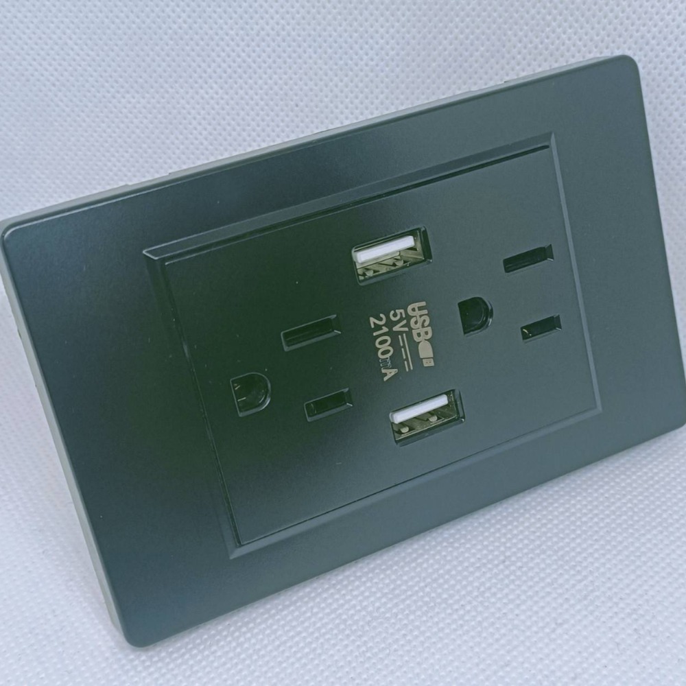 2.1A 雙USB插座充電 壁插 插座充電器-細節圖2