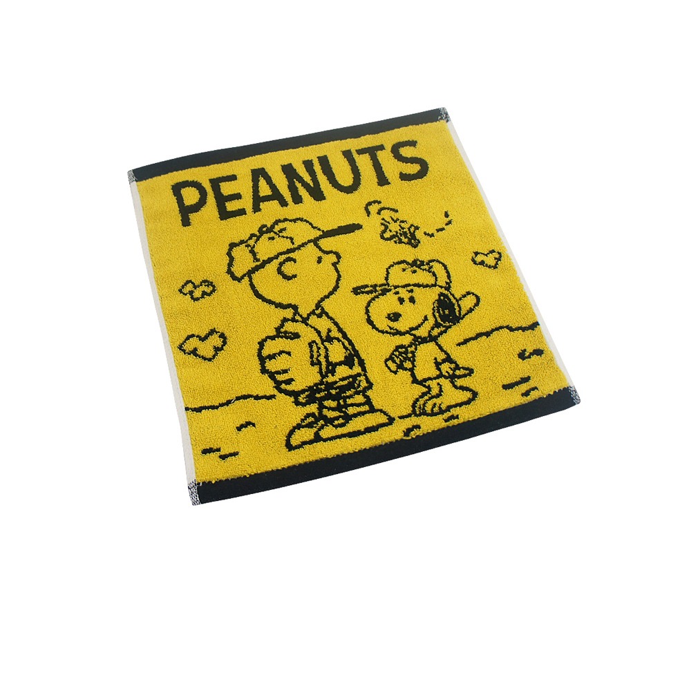 SNOOPY史努比- MIT純棉撞色緹花小方巾/手帕_棒球款_22*22cm SN005【MORINO】-細節圖5