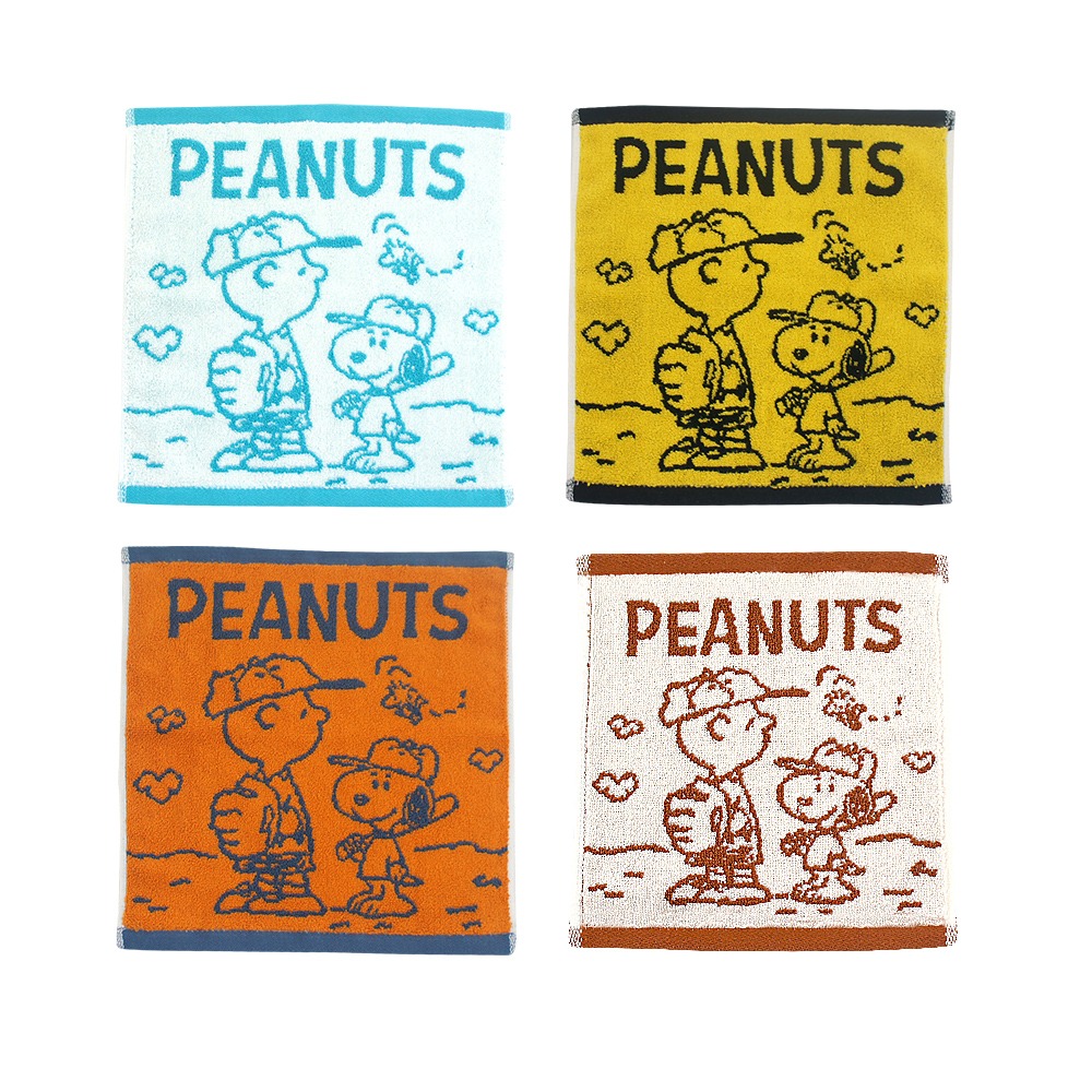 SNOOPY史努比- MIT純棉撞色緹花小方巾/手帕_棒球款_22*22cm SN005【MORINO】-細節圖6