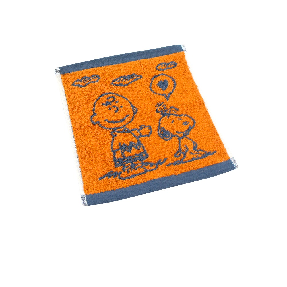 SNOOPY史努比- MIT純棉撞色緹花小方巾/手帕_愛心款_22*22cm SN004【MORINO】-細節圖4