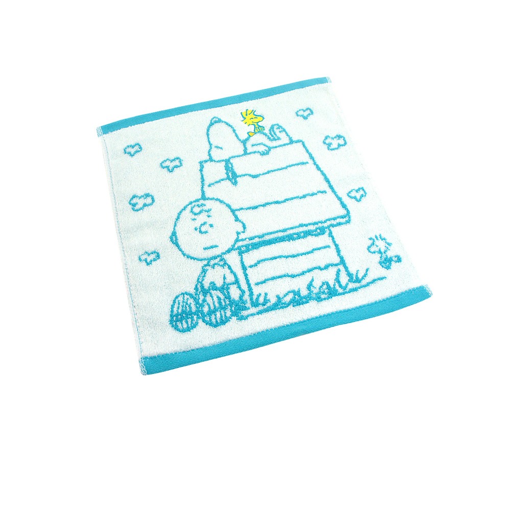 SNOOPY史努比- MIT純棉撞色緹花小方巾/手帕_愛心款_22*22cm SN004【MORINO】-規格圖6