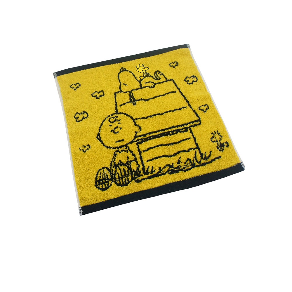 SNOOPY史努比- MIT純棉撞色緹花小方巾/手帕_愛心款_22*22cm SN004【MORINO】-規格圖6
