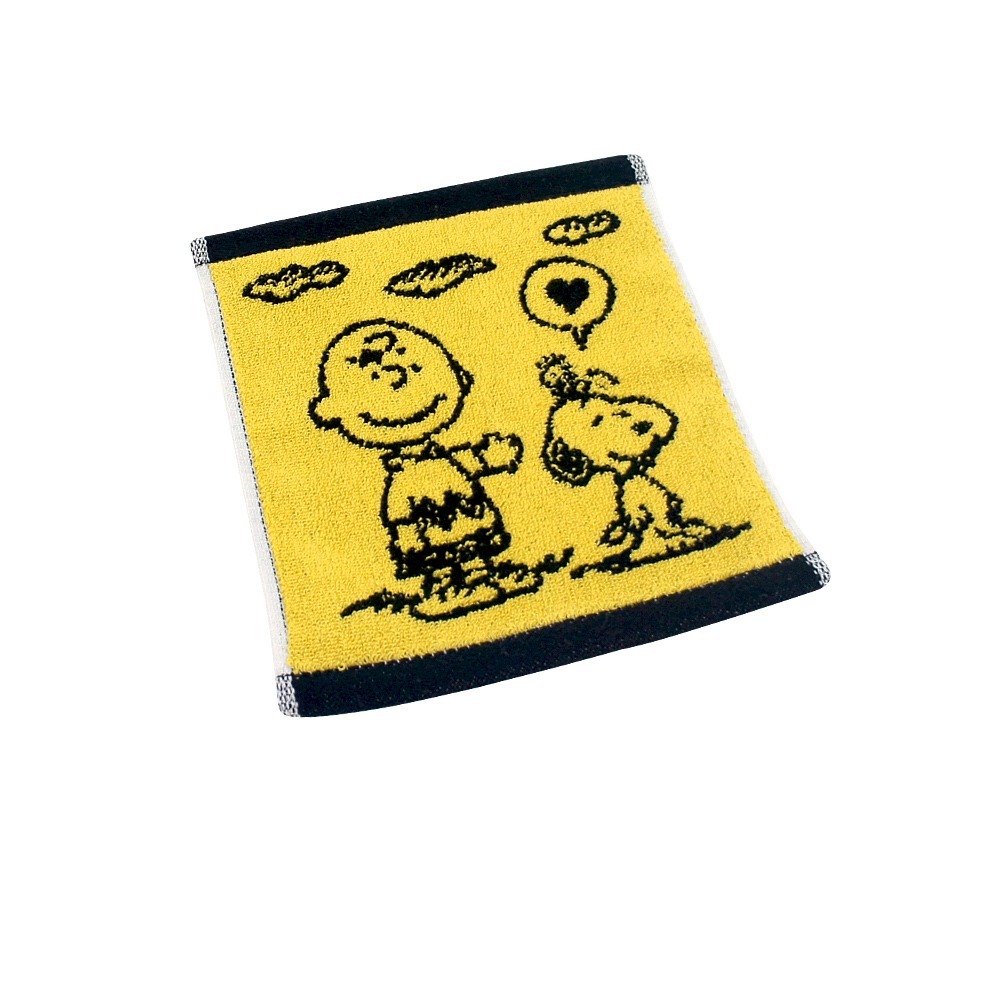 SNOOPY史努比-【超值4條組】MIT純棉撞色緹花小方巾/手帕_愛心款_22*22cm SN004【MORINO】-細節圖5