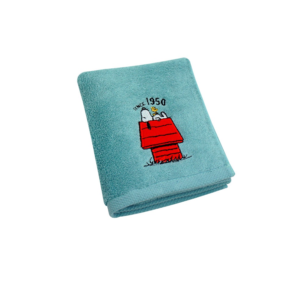 SNOOPY史努比- MIT經典紅屋刺繡純棉方巾_單條 33*35cm SN101【MORINO】-細節圖5