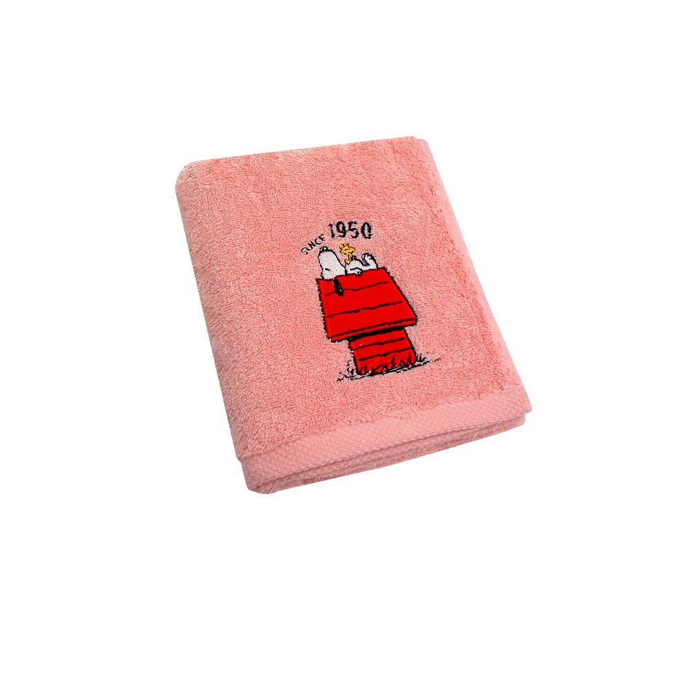 SNOOPY史努比- MIT經典紅屋刺繡純棉方巾_單條 33*35cm SN101【MORINO】-細節圖9