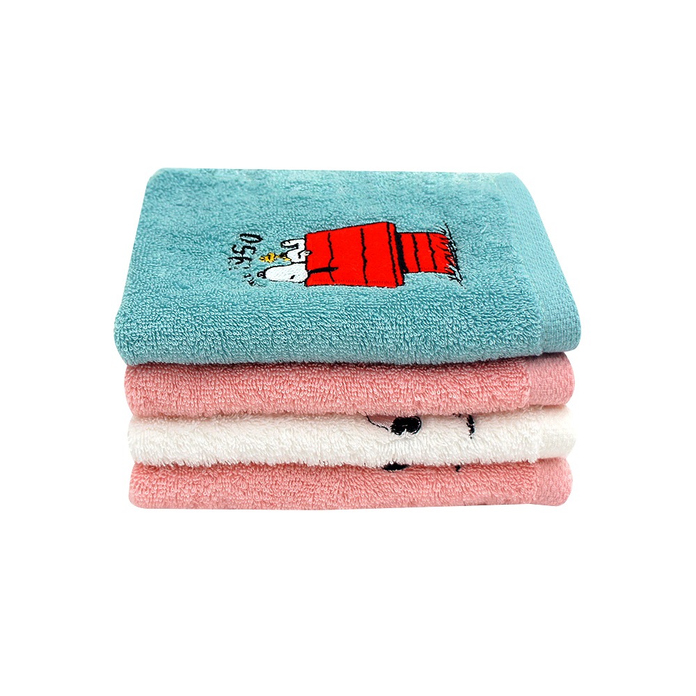 SNOOPY史努比- MIT經典紅屋刺繡純棉方巾_單條 33*35cm SN101【MORINO】-細節圖10