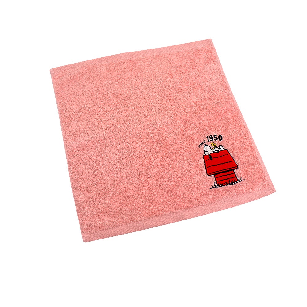 SNOOPY史努比- MIT經典紅屋刺繡純棉方巾_單條 33*35cm SN101【MORINO】-規格圖10