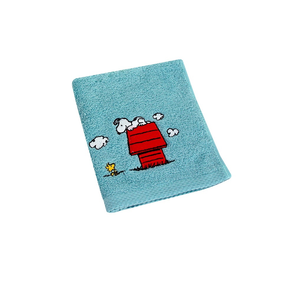 SNOOPY史努比-【超值4條組】MIT經典紅屋刺繡純棉方巾_33*35cm SN101【MORINO】-細節圖3