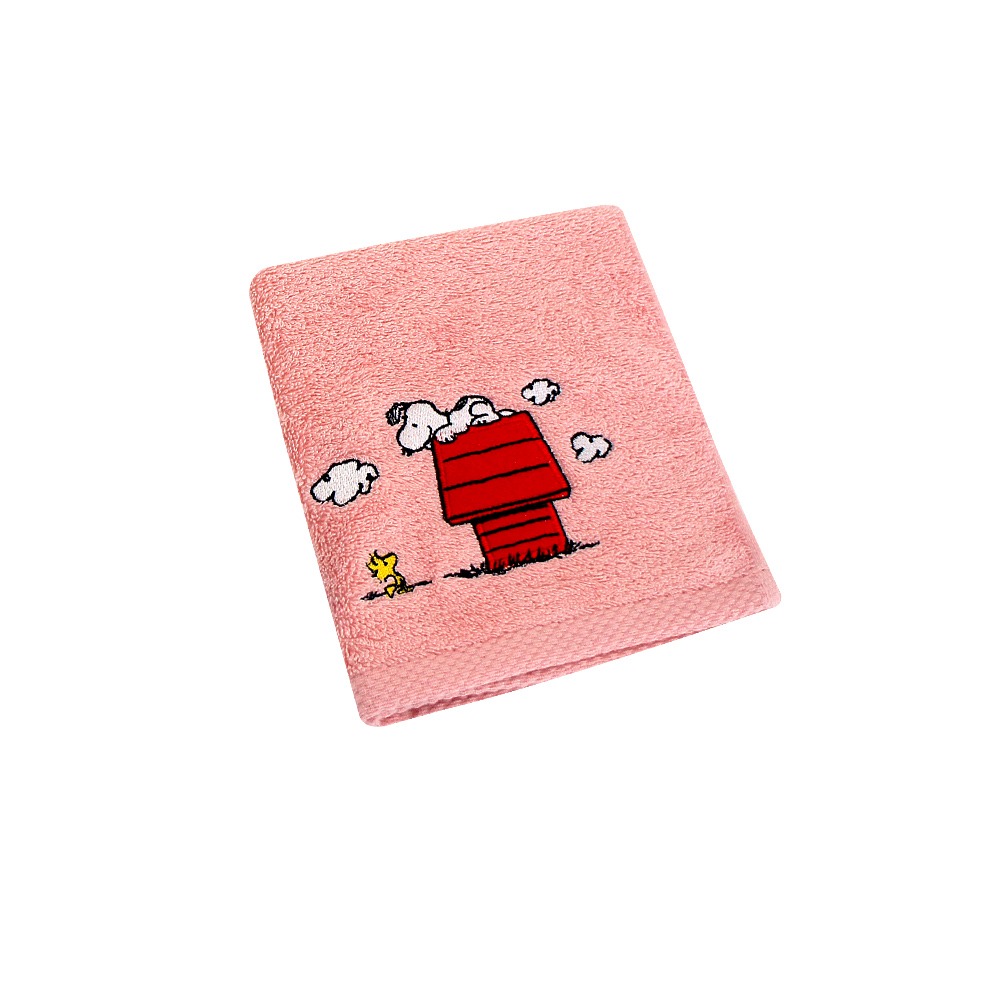 SNOOPY史努比-【超值4條組】MIT經典紅屋刺繡純棉方巾_33*35cm SN101【MORINO】-細節圖5