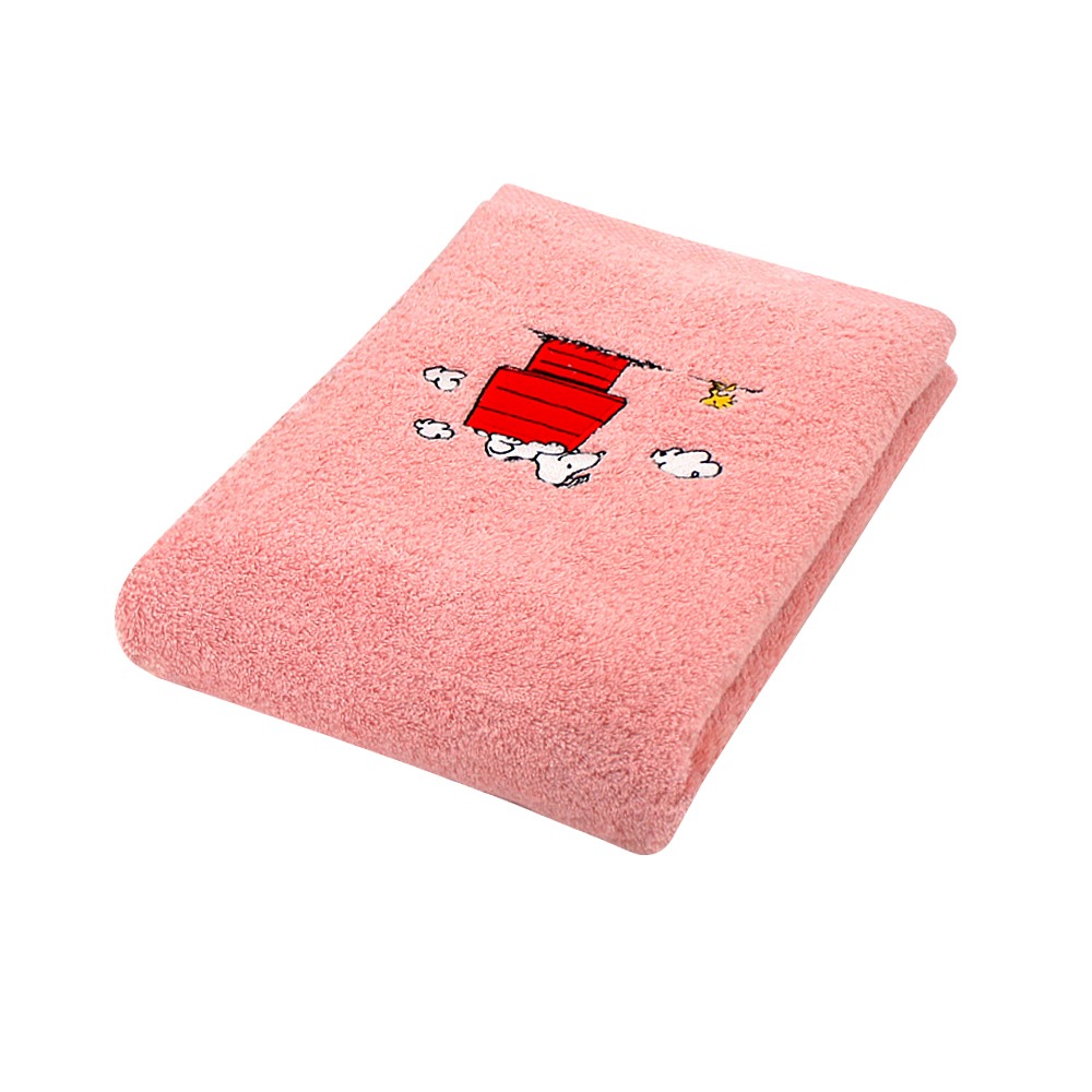 SNOOPY史努比- MIT經典紅屋刺繡純棉浴巾_單條_70*130cm SN401【MORINO】-規格圖5