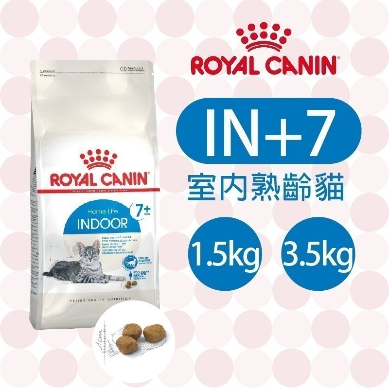 【肥貓客棧】法國皇家 室內熟齡貓專用乾糧(IN+7_1.5kg/3.5kg) 熟齡貓飼料 ROYAL CANIN