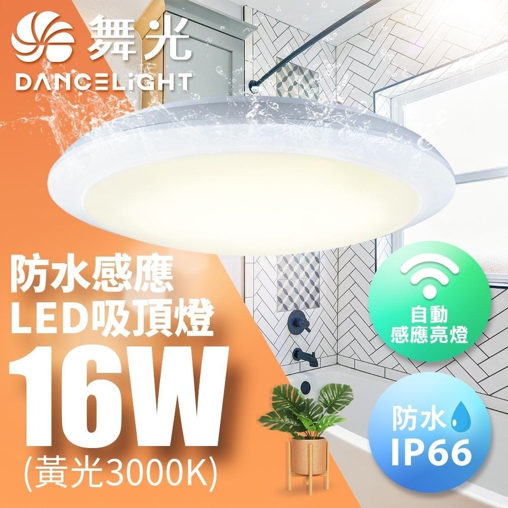 【DanceLight舞光】16W LED防水微波感應吸頂燈 陽台 外牆 衛浴 適用1-2坪 2年保固(白光/黃光)-細節圖2