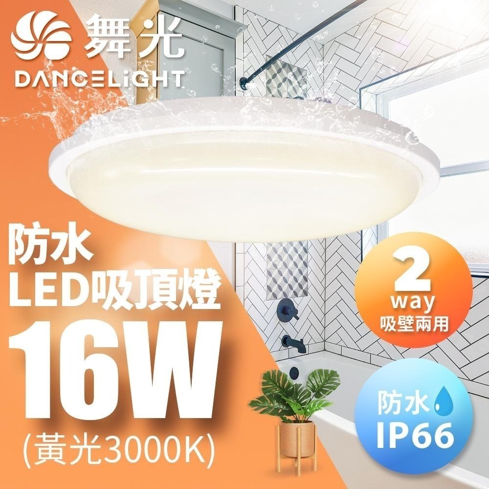 舞光 16W LED吸頂燈  IP66防水防塵 壁燈  室內戶外兩用 適用1-2坪 1年保固(白光/黃光)-細節圖2