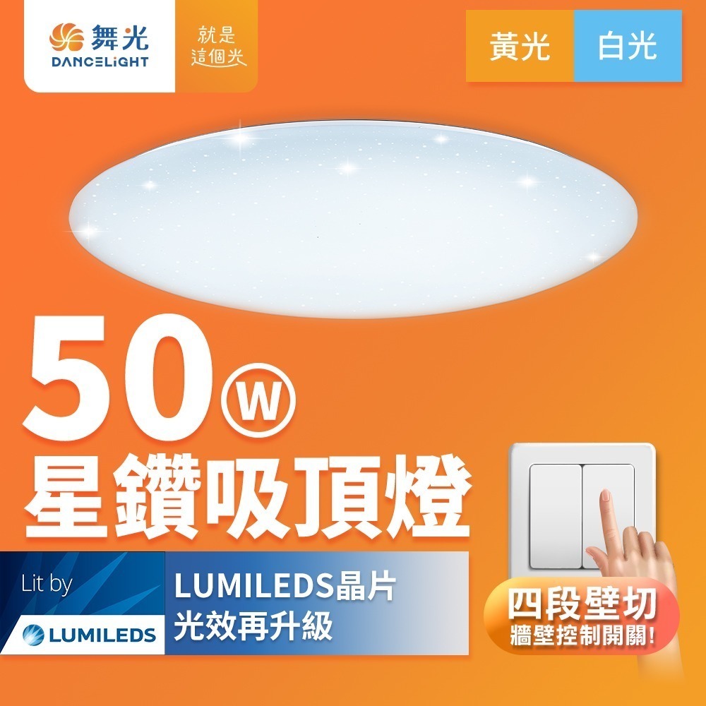 【DanceLight舞光】30W/50W 星鑽 LED壁切四段調光吸頂燈 2年保固(白光/黃光)-細節圖2