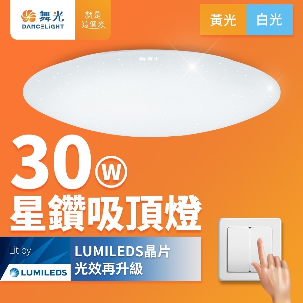 【DanceLight舞光】12W/16W/30W 星鑽 LED吸頂燈 2年保固(白光/黃光)-細節圖3
