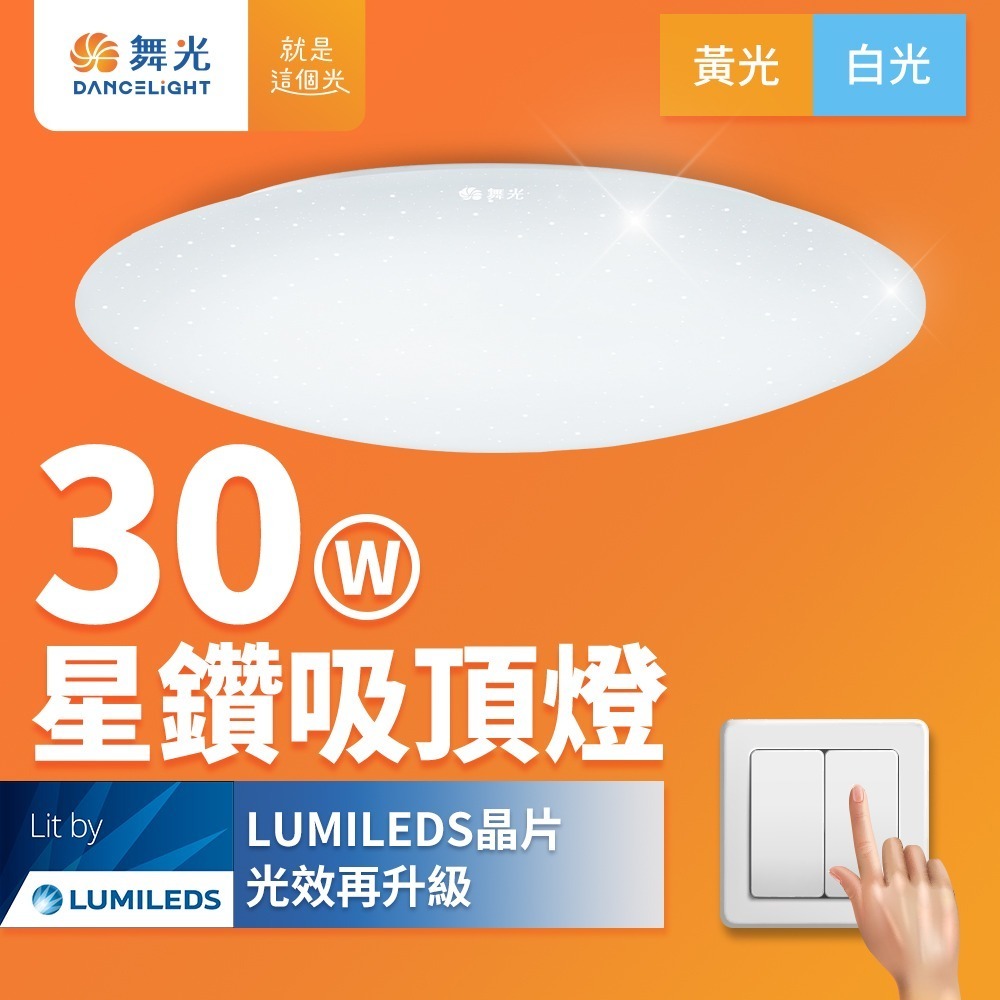 【DanceLight舞光】12W/16W/30W 星鑽 LED吸頂燈 2年保固(白光/黃光)-細節圖3