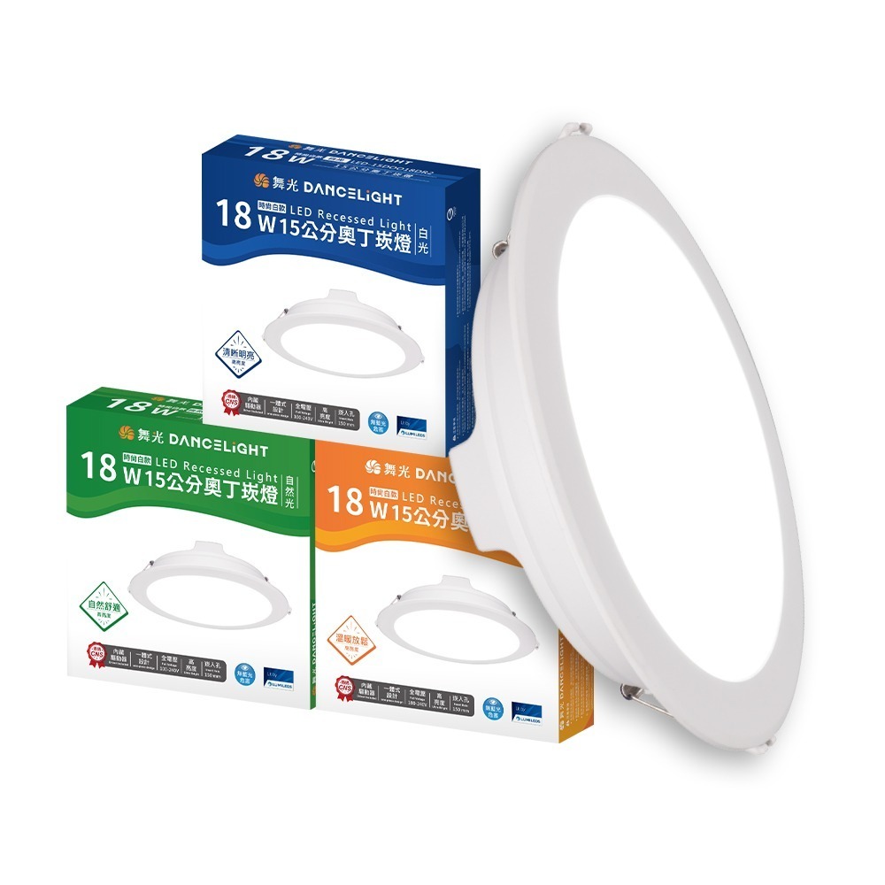 舞光 崁孔15CM嵌燈 12W/16W/18W 奧丁 LED崁燈 白殼/黑殼(白光/黃光/自然光)-規格圖4