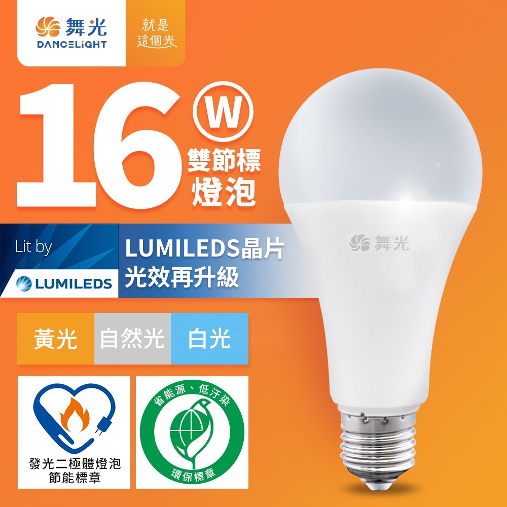 舞光 節標燈泡 環標燈泡 10W/12W/16W E27 全電壓 白/自然/黃光-細節圖3