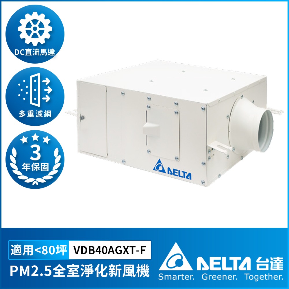 台達DELTA 全室淨化新風機 正壓PM2.5進氣型管道扇 標準型/陽台型-細節圖2