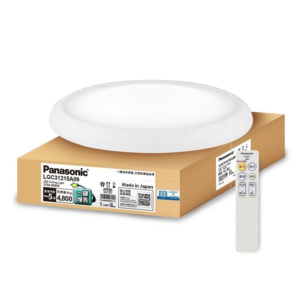 Panasonic國際牌 31.7W 新升級 增亮20% 和卷 遙控 調光調色吸頂燈LGC31215A09-細節圖2